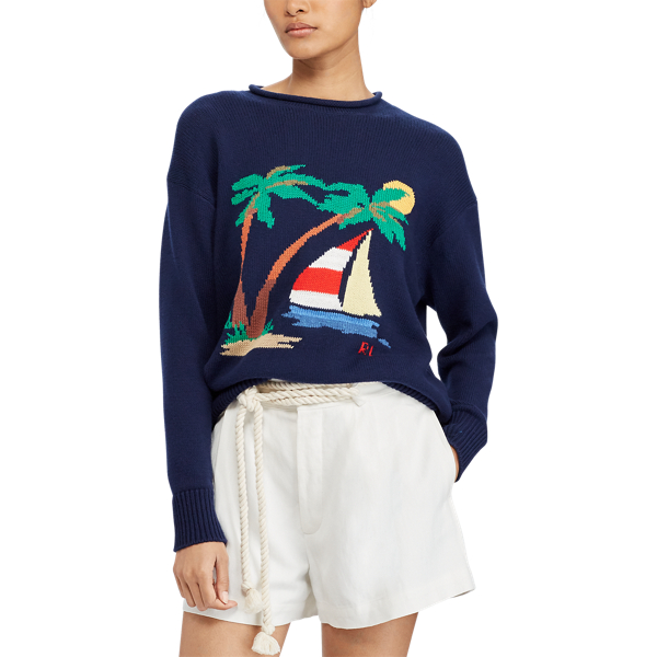 Baumwollpullover mit Segelboot Polo Ralph Lauren in Navy multi 4