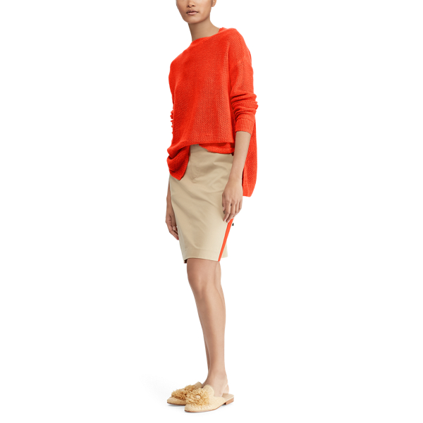 Tomato Linen Crewneck Sweater Polo Ralph Lauren 4