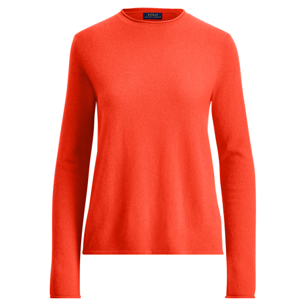 Pull en cachemire col roulott&eacute; Polo Ralph Lauren en Tomate 2