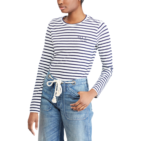Gestreiftes Langarm-T-Shirt Polo Ralph Lauren in Cruise Navy/Nevis 5