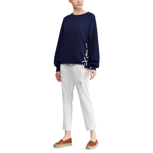 Refined Navy Lace-Up Pullover Sweatshirt Polo Ralph Lauren 4