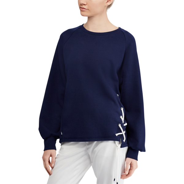 Refined Navy Lace-Up Pullover Sweatshirt Polo Ralph Lauren 5