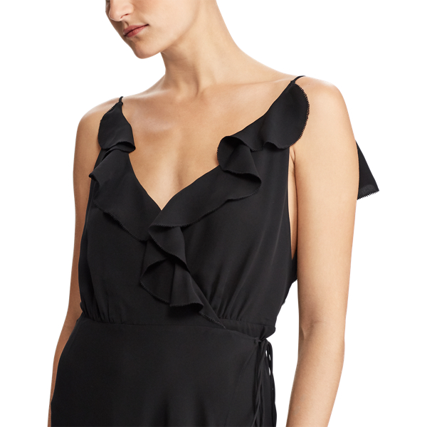 Black Ruffled Silk Maxidress Polo Ralph Lauren 4