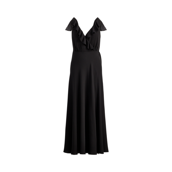 Black Ruffled Silk Maxidress Polo Ralph Lauren 2