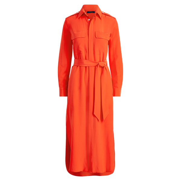 Robe-chemise ceintur&eacute;e en soie Polo Ralph Lauren en 1