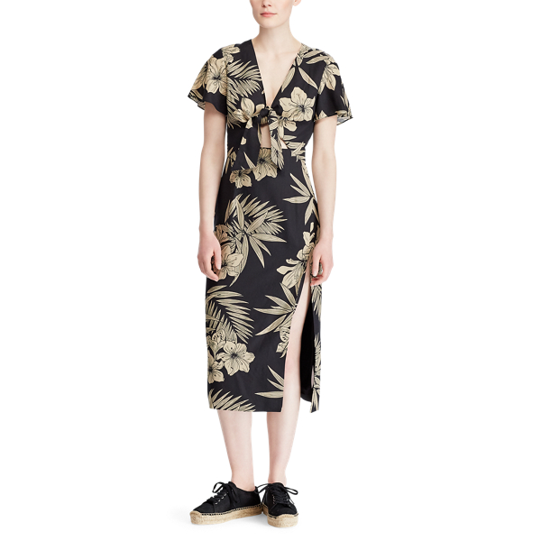 Hawaiian Floral Floral Linen-Blend Dress Polo Ralph Lauren 3