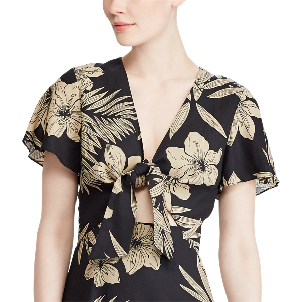 Hawaiian Floral Floral Linen-Blend Dress Polo Ralph Lauren 5