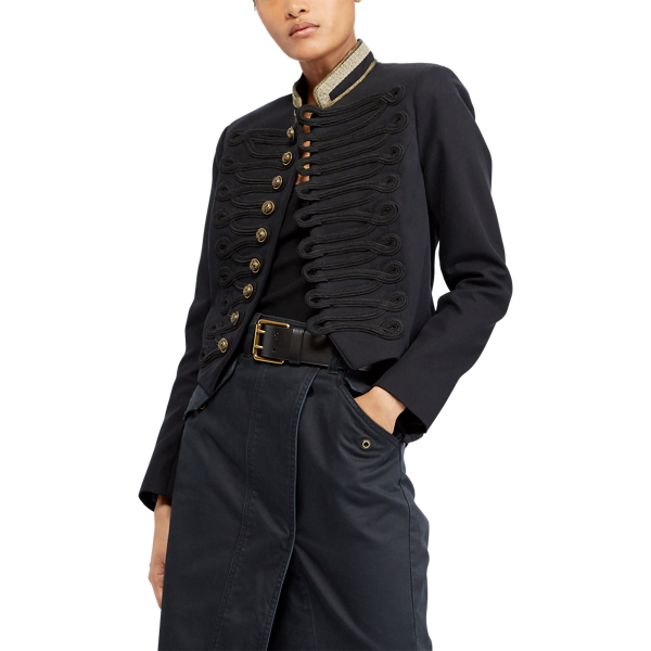 Black Cotton Twill Officer's Jacket Polo Ralph Lauren 3
