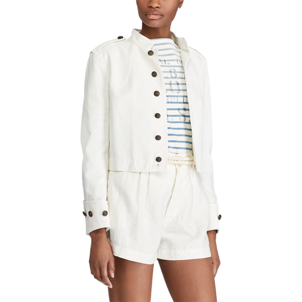 White Cotton Officer's Jacket Polo Ralph Lauren 5