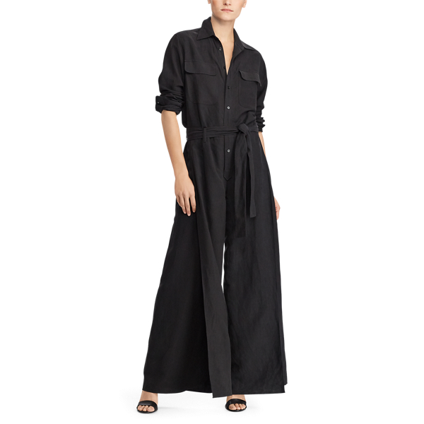 Black Silk-Blend Jumpsuit Polo Ralph Lauren 3