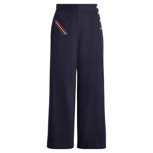 Linen-Blend Wide-Leg Pant Polo Ralph Lauren 1