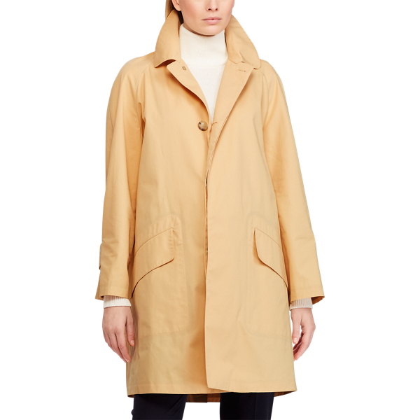 Cappotto balmacaan Ashton in cotone Ralph Lauren Collection in Marrone chiaro 4