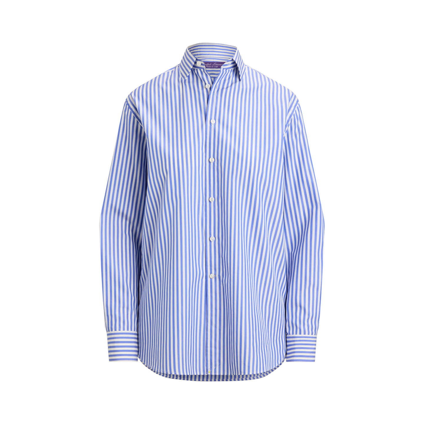 Женская рубашка Ralph Lauren Adrien Relaxed Fit Striped Cotton, цвет: Белый / Синий — фото 6