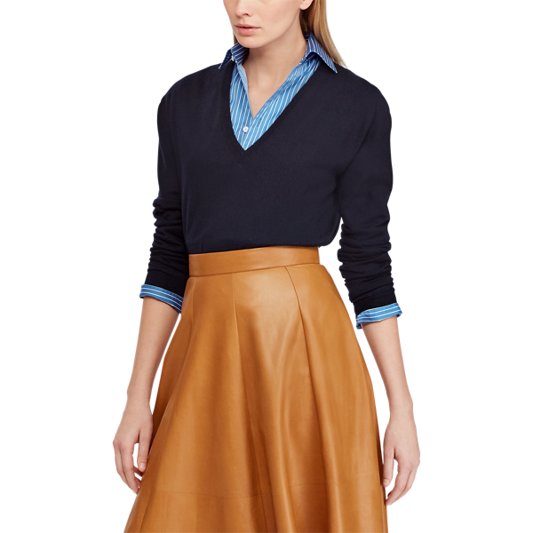Kaschmirpullover mit V-Ausschnitt Ralph Lauren Collection in Mitternacht 4