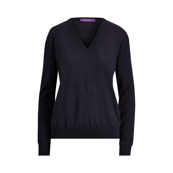 Kaschmirpullover mit V-Ausschnitt Ralph Lauren Collection in Mitternacht 2