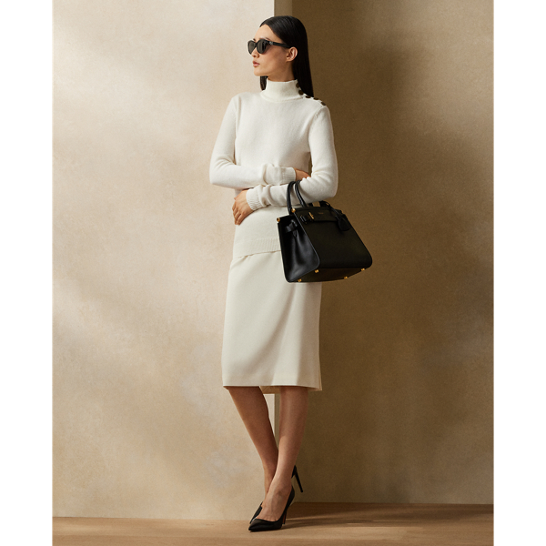 Lux Cream Buttoned Cashmere Turtleneck Ralph Lauren Collection 4