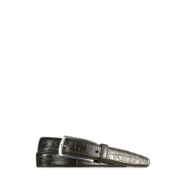 Alligator Sterling-Buckle Belt