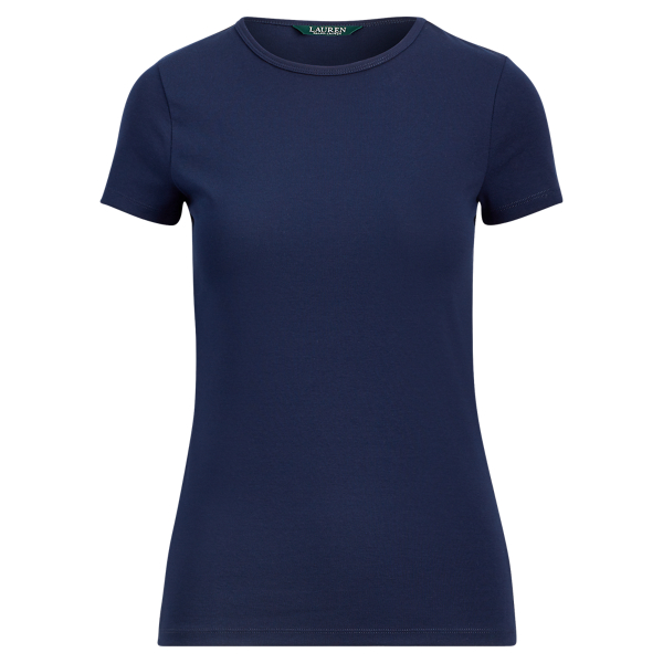 Navy Cotton-Blend T-Shirt Lauren 1