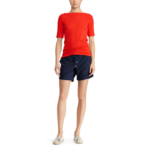 T-Shirt mit U-Boot-Ausschnitt Lauren in Tomatenrot 2