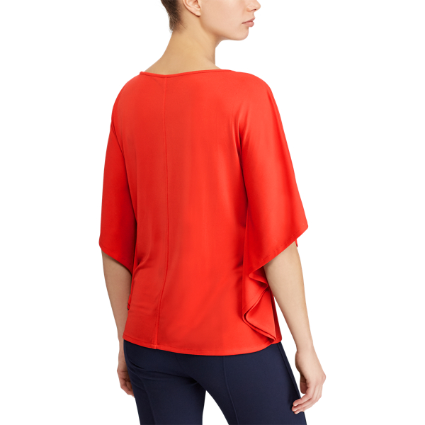 Tomato Red Jersey Dolman-Sleeve Top Lauren 4