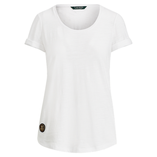 White LRL Patch Cotton T-Shirt Lauren 1