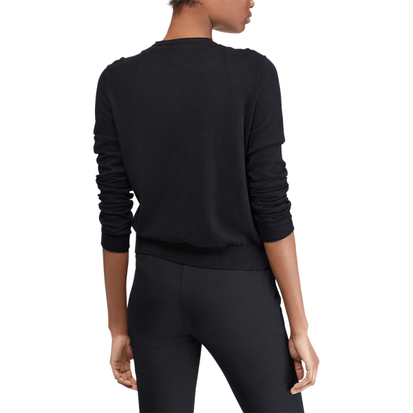Polo Black Cotton-Blend Cardigan Lauren 4