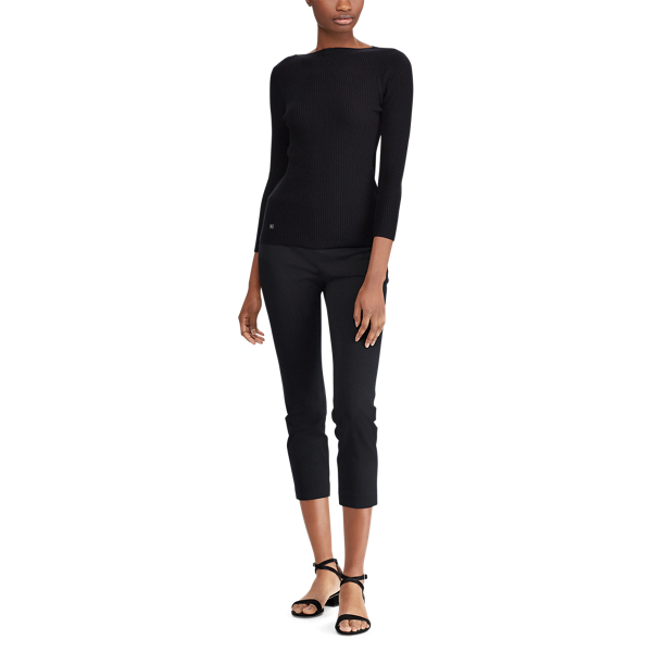 Polo Black Cotton-Blend Boatneck Sweater Lauren 2