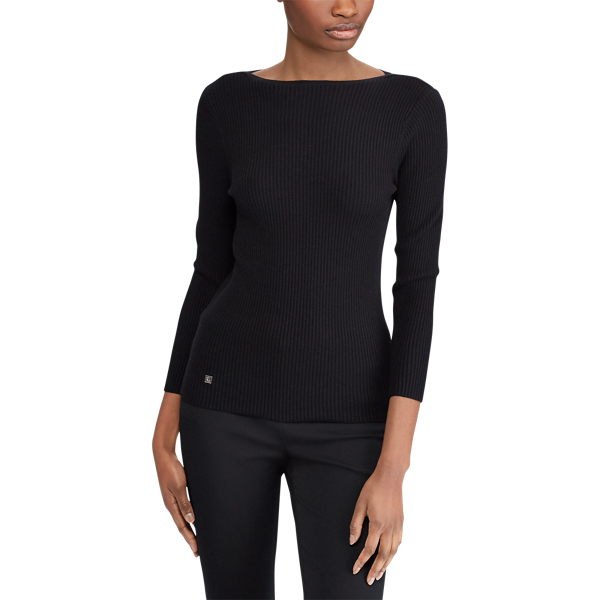 Polo Black Cotton-Blend Boatneck Sweater Lauren 3