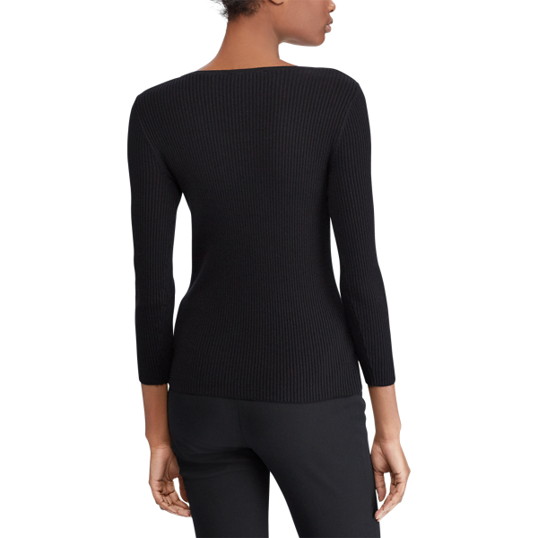 Polo Black Cotton-Blend Boatneck Sweater Lauren 4