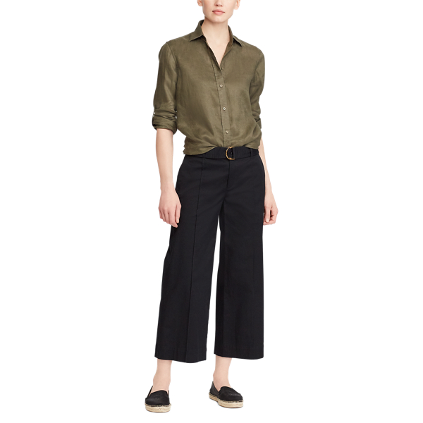 Sage Moss Linen Button-Down Shirt Lauren 2