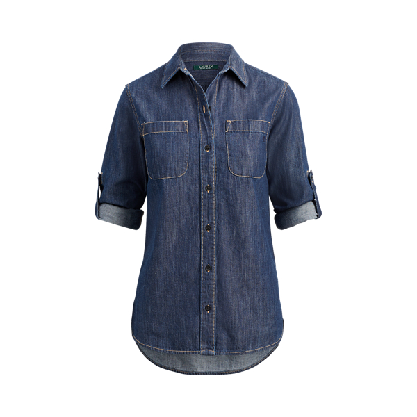 Button-down-Jeanshemd Lauren in Saphire 1