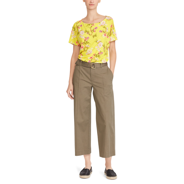 Twill-Hose mit weitem Bein Lauren in Salbei/Moos 3