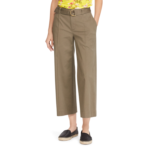 Twill-Hose mit weitem Bein Lauren in Salbei/Moos 4