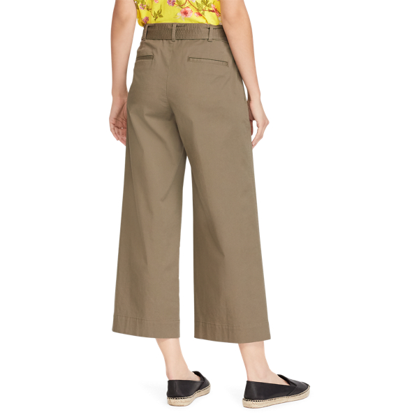Twill-Hose mit weitem Bein Lauren in Salbei/Moos 5