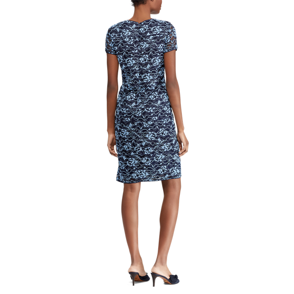 Blue/Navy Lace Short-Sleeve Dress Lauren 4