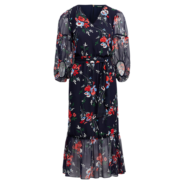 Floral Georgette Midi Dress Lauren in 1