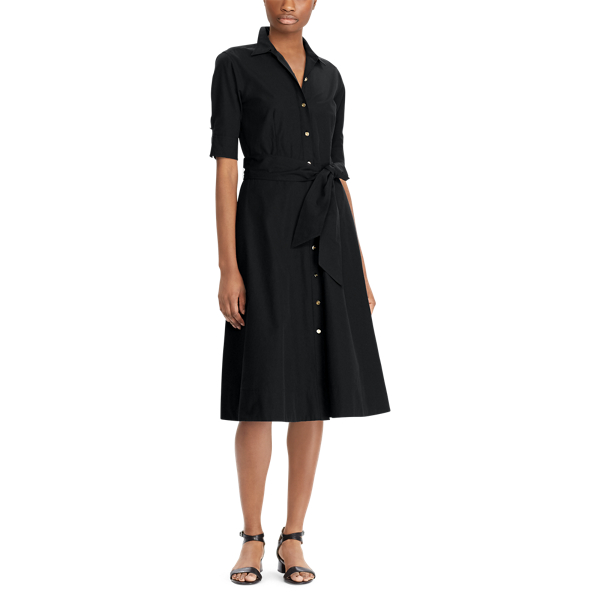 Polo Black Cotton Poplin Shirtdress Lauren 3
