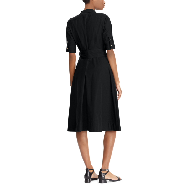 Polo Black Cotton Poplin Shirtdress Lauren 4