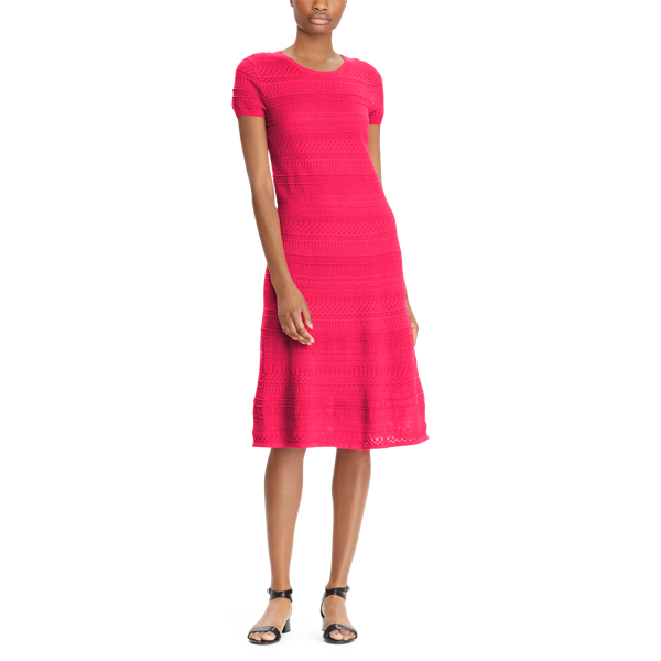 Pink Poppy Pointelle-Knit Cotton Dress Lauren 3