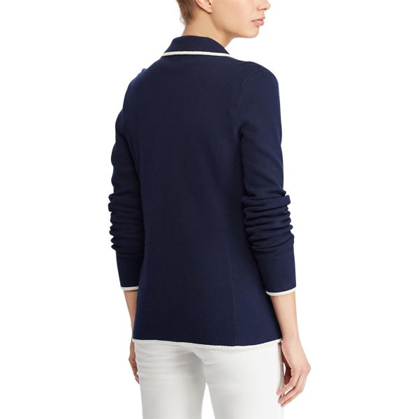 Navy/Cream Crest Cotton-Blend Blazer Lauren 5