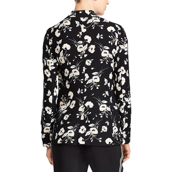 Black/Peach Floral Crepe Jacket Lauren 4