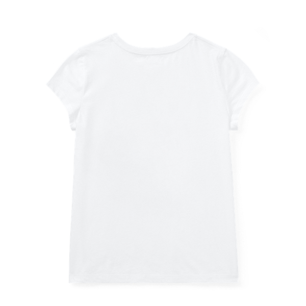 White Beach Bear Cotton T-Shirt Girls 7-16 2