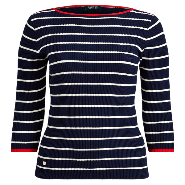 Striped Boatneck Sweater Lauren Woman 1