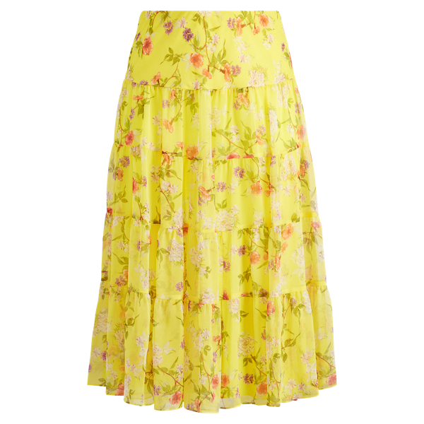 Jupe maxi en georgette fleurie Lauren Woman en 1