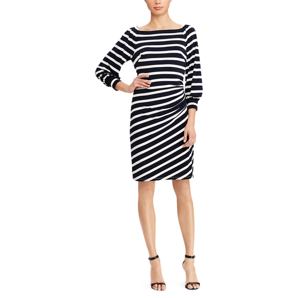 Striped Jersey Dress Lauren em Navy/Cream 2