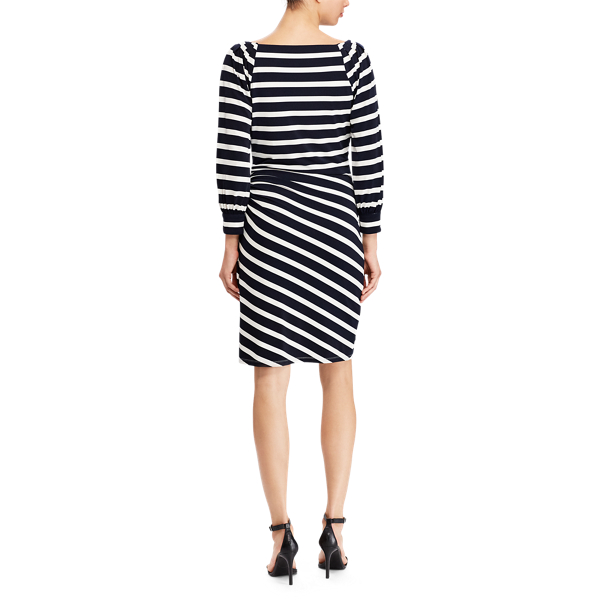 Striped Jersey Dress Lauren em Navy/Cream 3