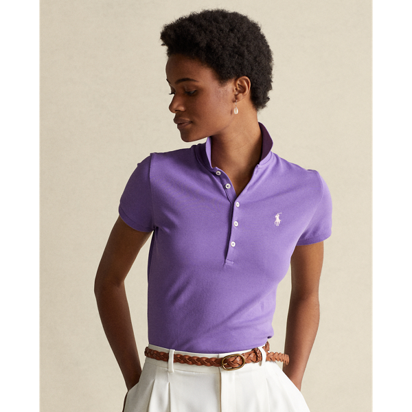 Spring Violet Slim Fit Stretch Polo Shirt Polo Ralph Lauren 1