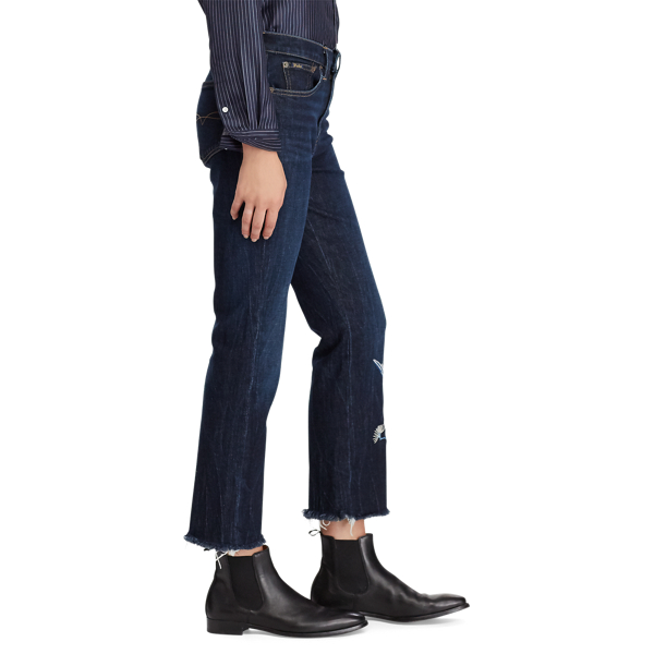 Jean pantacourt Chrystie &eacute;vas&eacute; Polo Ralph Lauren en Indigo fonc&eacute; 6