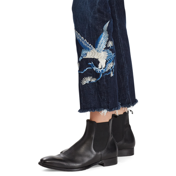 Jean pantacourt Chrystie &eacute;vas&eacute; Polo Ralph Lauren en Indigo fonc&eacute; 7
