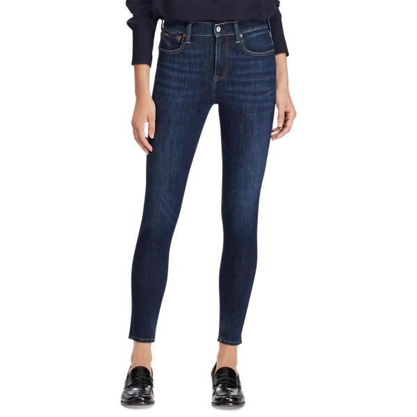 Tompkins Skinny High-Rise Jean Polo Ralph Lauren in Dark Indigo 4
